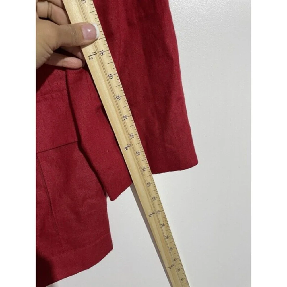 Talbots Blazer‎ 16 Red Linen Old Money Academia Office Classy Holidays